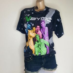 Insync black bleached concert T size M